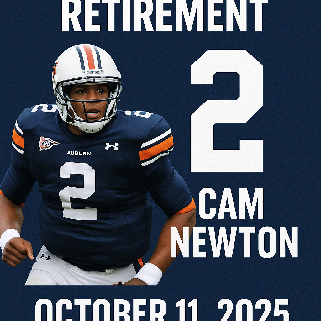 Auburn to Retire Cam Newton’s No. 2 Jersey on October 11